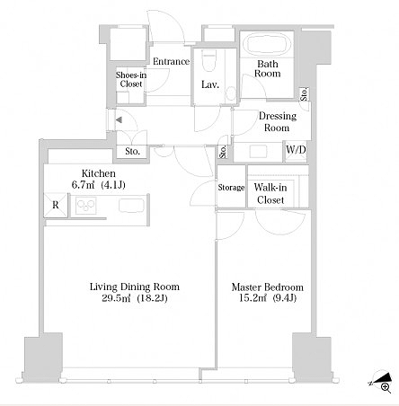 ラ・トゥール新宿3703号室の図面