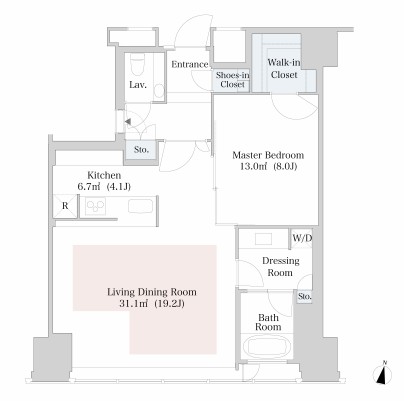 ラ・トゥール新宿3710号室の図面