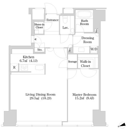 ラ・トゥール新宿4203号室の図面