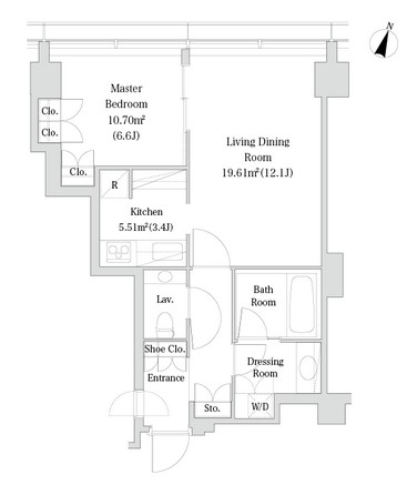 ラ・トゥール青葉台2502号室の図面
