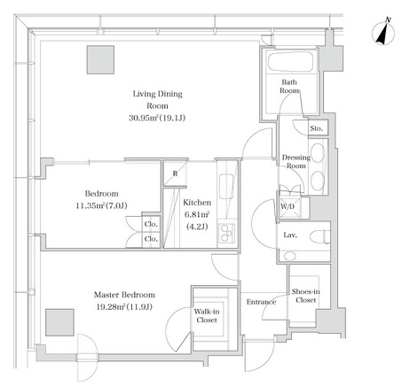 ラ・トゥール青葉台2901号室の図面