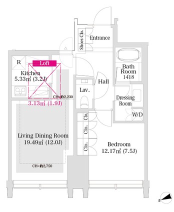 ラ･トゥール新宿グランド2402号室の図面