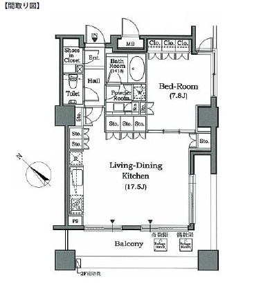 ホライズンプレイス赤坂1204号室の図面