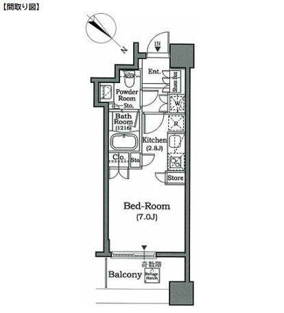 ホライズンプレイス赤坂1306号室の図面