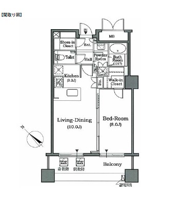 ホライズンプレイス赤坂1403号室の図面