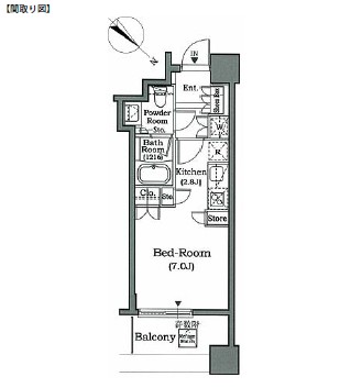 ホライズンプレイス赤坂1406号室の図面