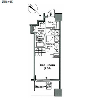 ホライズンプレイス赤坂306号室の図面