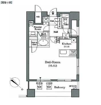 ホライズンプレイス赤坂401号室の図面