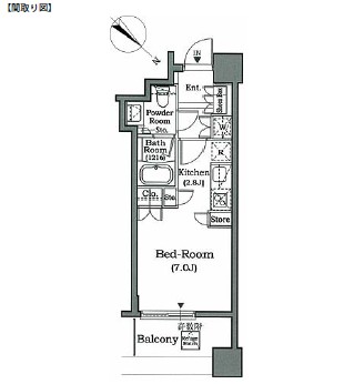 ホライズンプレイス赤坂406号室の図面
