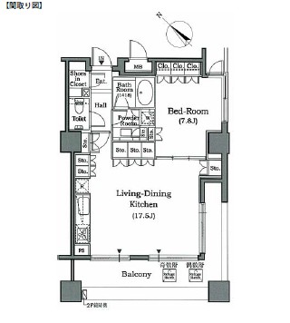 ホライズンプレイス赤坂504号室の図面
