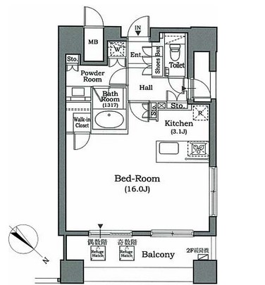 ホライズンプレイス赤坂601号室の図面
