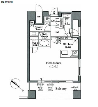 ホライズンプレイス赤坂701号室の図面