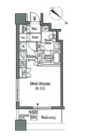 ホライズンプレイス赤坂705号室の図面