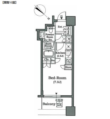 ホライズンプレイス赤坂706号室の図面
