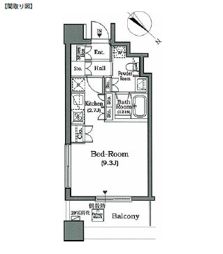 ホライズンプレイス赤坂805号室の図面