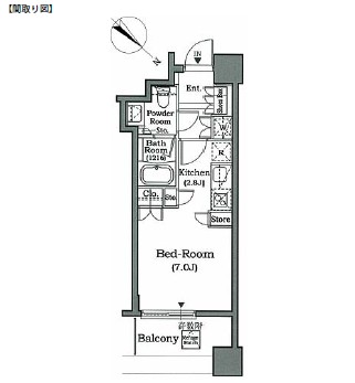 ホライズンプレイス赤坂806号室の図面