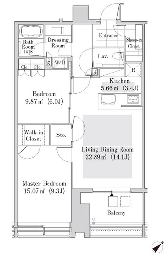 ラ・トゥール新宿ガーデン2402号室の図面
