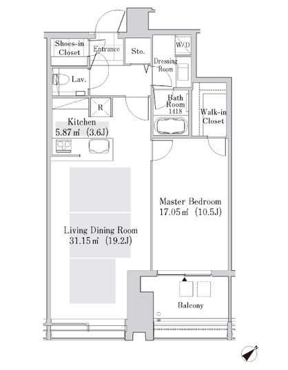 ラ・トゥール新宿ガーデン2404号室の図面