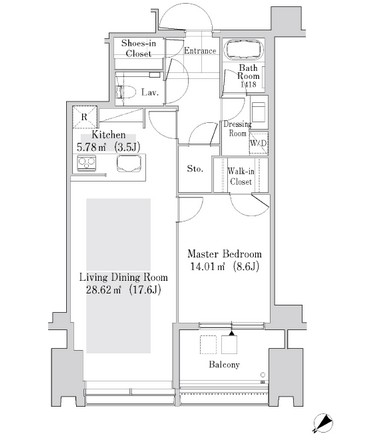 ラ・トゥール新宿ガーデン2418号室の図面