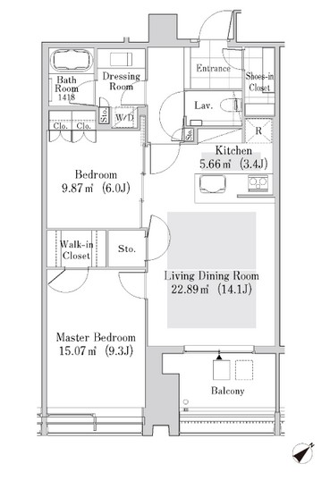ラ・トゥール新宿ガーデン2503号室の図面
