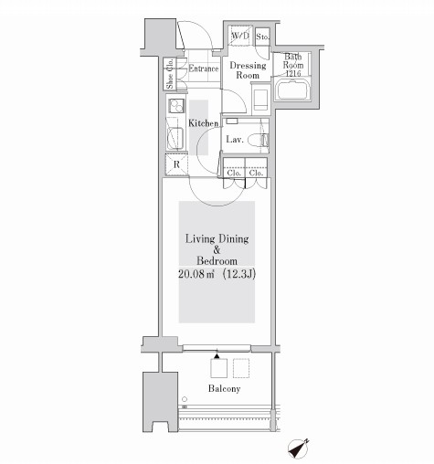 ラ・トゥール新宿ガーデン3207号室の図面