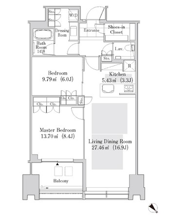ラ・トゥール新宿ガーデン3218号室の図面