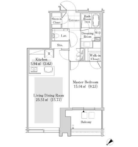 ラ・トゥール新宿ガーデン3517号室の図面