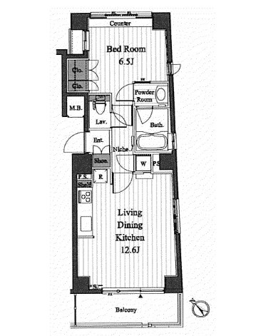 プロシード西新宿1403号室の図面