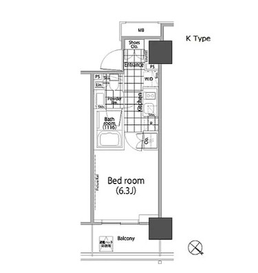 パークハビオ赤坂タワー1002号室の図面