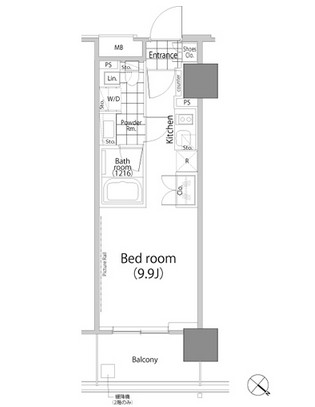 パークハビオ赤坂タワー1004号室の図面