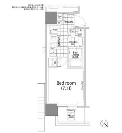 パークハビオ赤坂タワー1101号室の図面