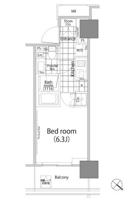 パークハビオ赤坂タワー1202号室の図面