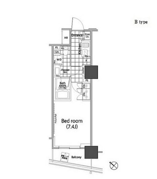 パークハビオ赤坂タワー1208号室の図面