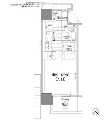 パークハビオ赤坂タワー1501号室の図面
