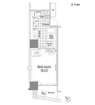 パークハビオ赤坂タワー1607号室の図面