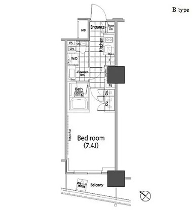 パークハビオ赤坂タワー1608号室の図面