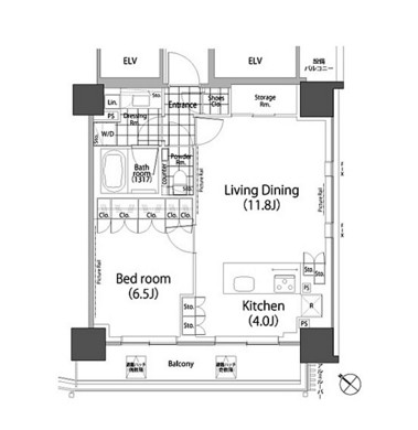 パークハビオ赤坂タワー1906号室の図面