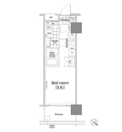 パークハビオ赤坂タワー202号室の図面