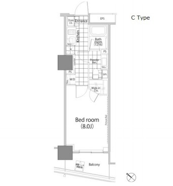 パークハビオ赤坂タワー207号室の図面