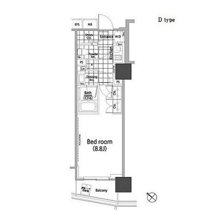 パークハビオ赤坂タワー208号室の図面