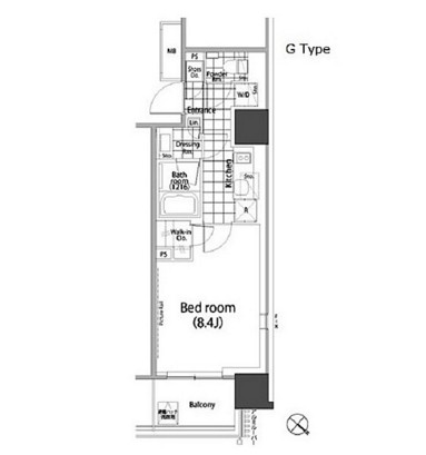 パークハビオ赤坂タワー406号室の図面