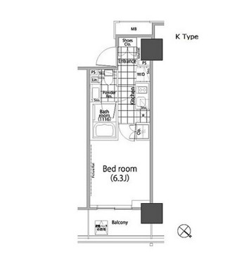 パークハビオ赤坂タワー602号室の図面