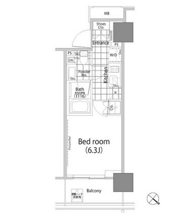 パークハビオ赤坂タワー802号室の図面