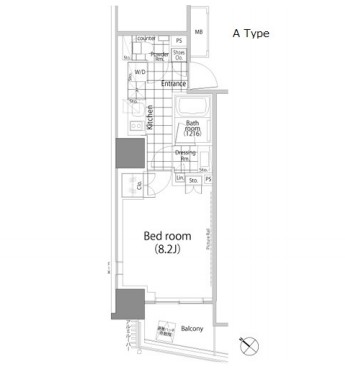 パークハビオ赤坂タワー907号室の図面