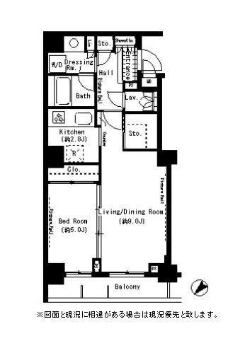 パークアクシス月島404号室の図面