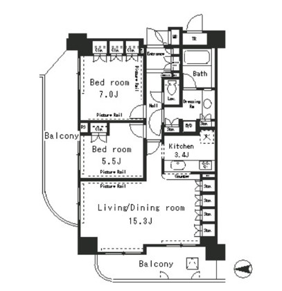 パークアクシス四谷ステージ1602号室の図面