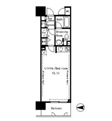 パークアクシス四谷ステージ404号室の図面