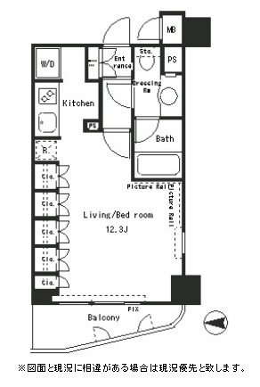 パークアクシス四谷ステージ612号室の図面