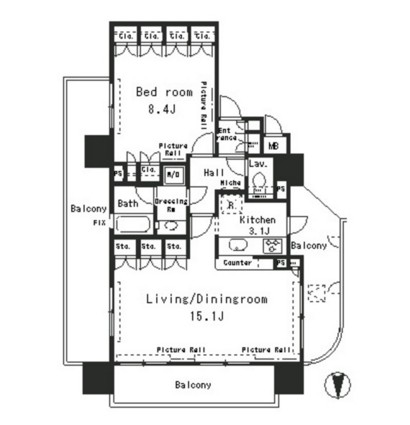 パークアクシス四谷ステージ901号室の図面