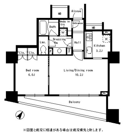 パークアクシス日本橋ステージ1105号室の図面